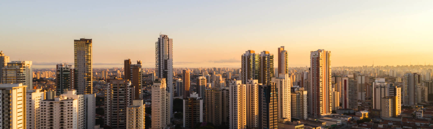 Ribeirão Preto skyline at dusk